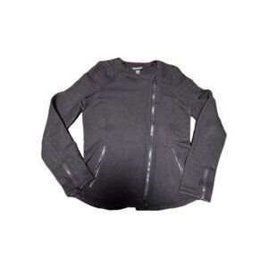 ATHLETA Moto Jacket M Black Sport Sweatshirt City Travel Full Zip